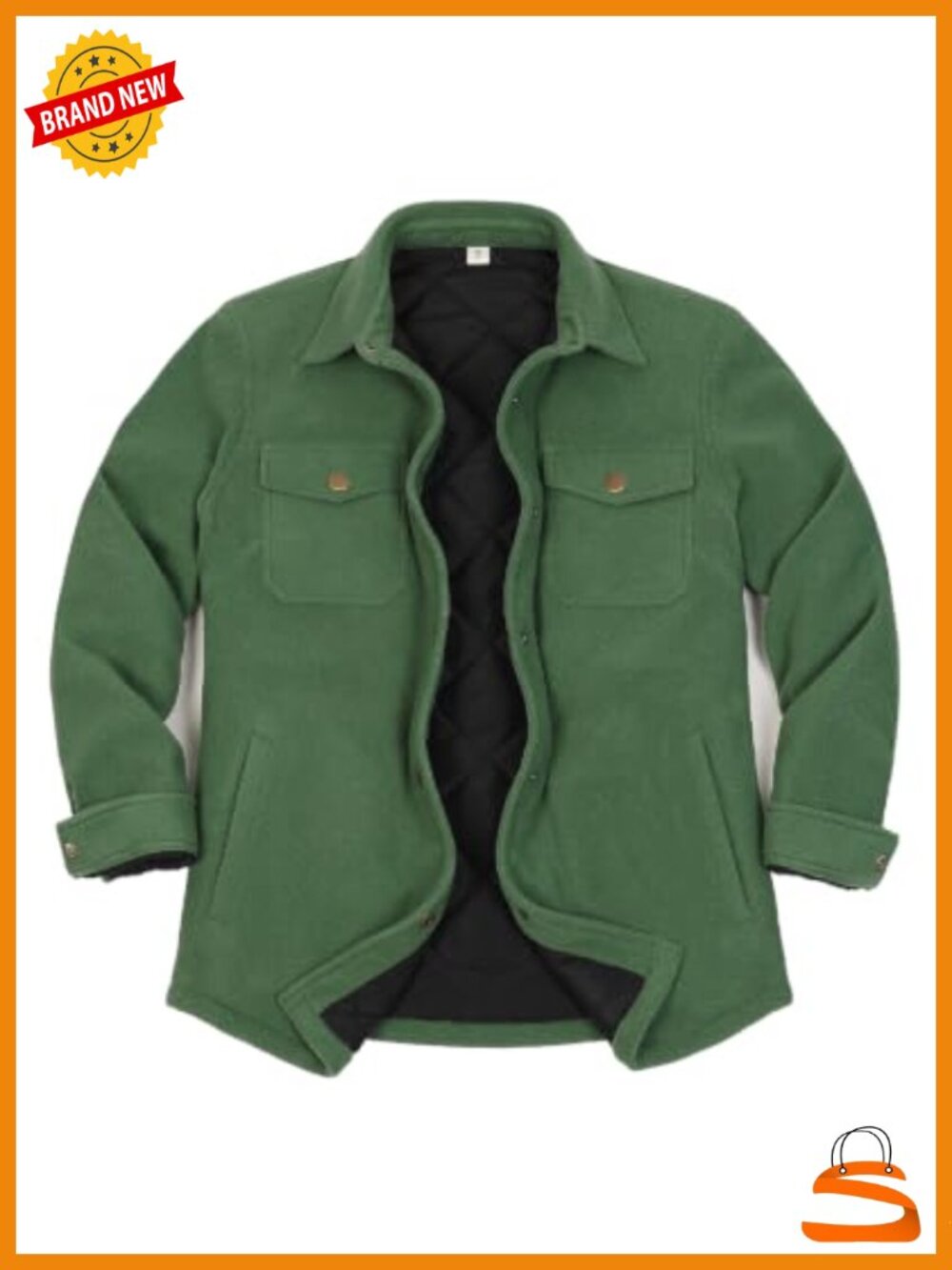 Women's Quilted Lined Plaid Snap Shacket Warm Shirt Jacket